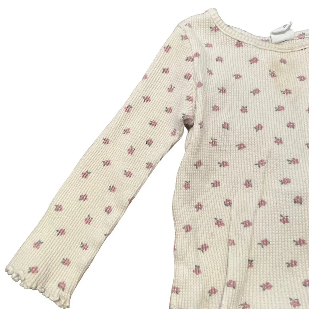 Baby Gap Thermal Top Cream Pink Floral